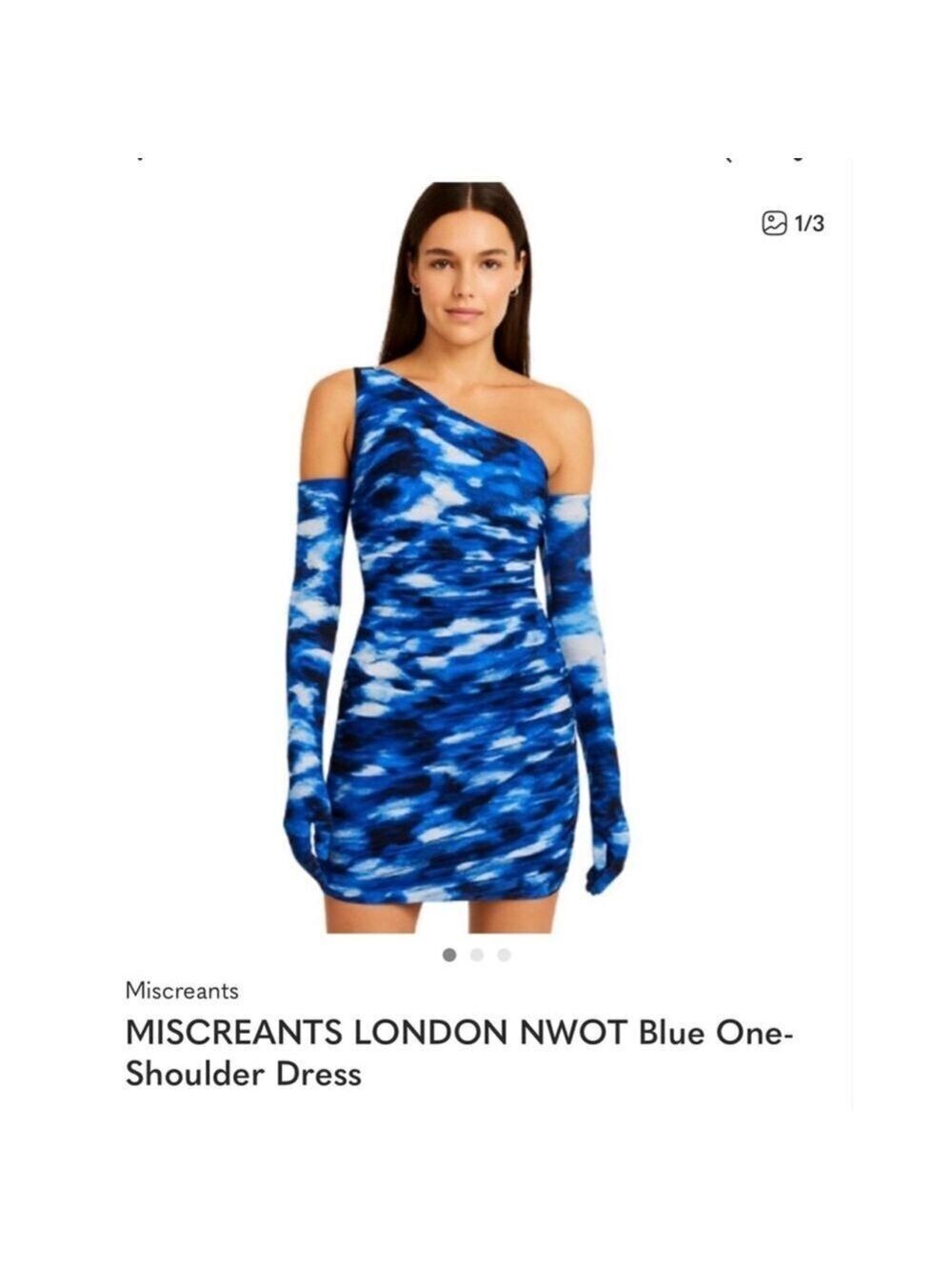 Women's Miscreants One Shoulder Dress S Blue White